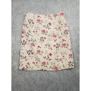 Women's Vintage Bridgewater Classics Size 12 Khaki Pink Floral Wrap Skirt